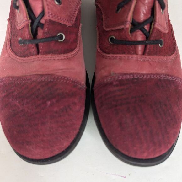 Portofino Italy Red Leather Lace-Up Tall Boots Women’s 37 - Picture 5 of 12